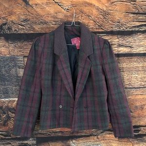 ☂️ Vintage Cropped Plaid Blazer ☂️